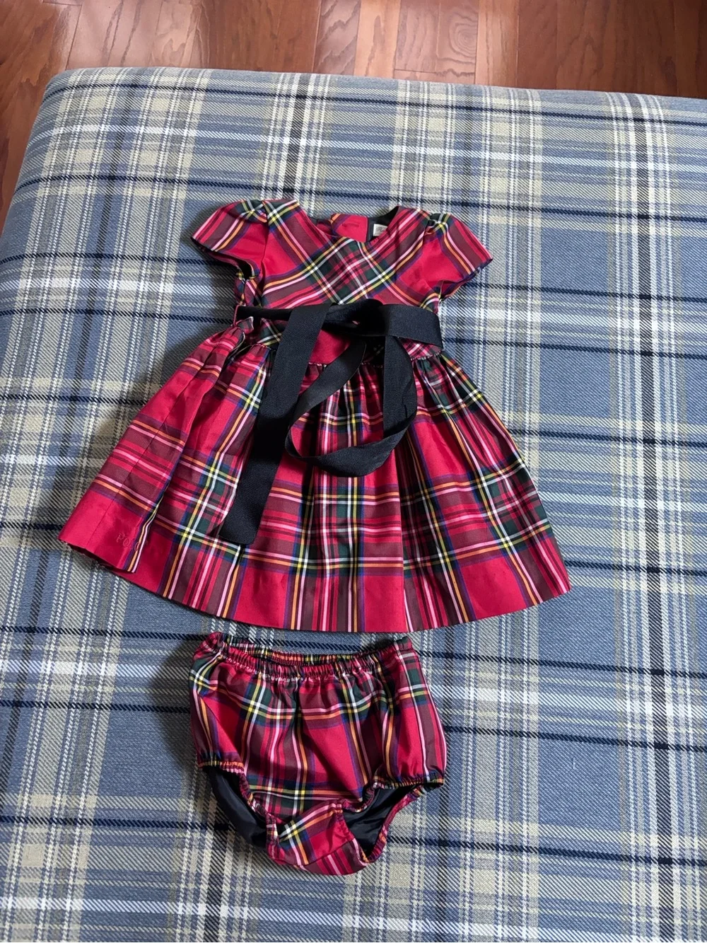Ralph Lauren Red Tartan Baby Dress with Bloomers